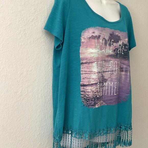 TASSEL LACE WAKE ME UP FOR SUMMER TOP PLUS 1X - Picture 4 of 10